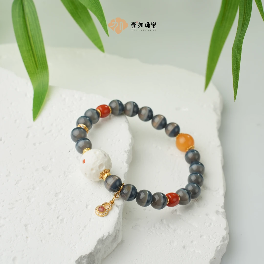 壹加林妹妹 | 玛瑙药师蜜蜡手串多样性发其一