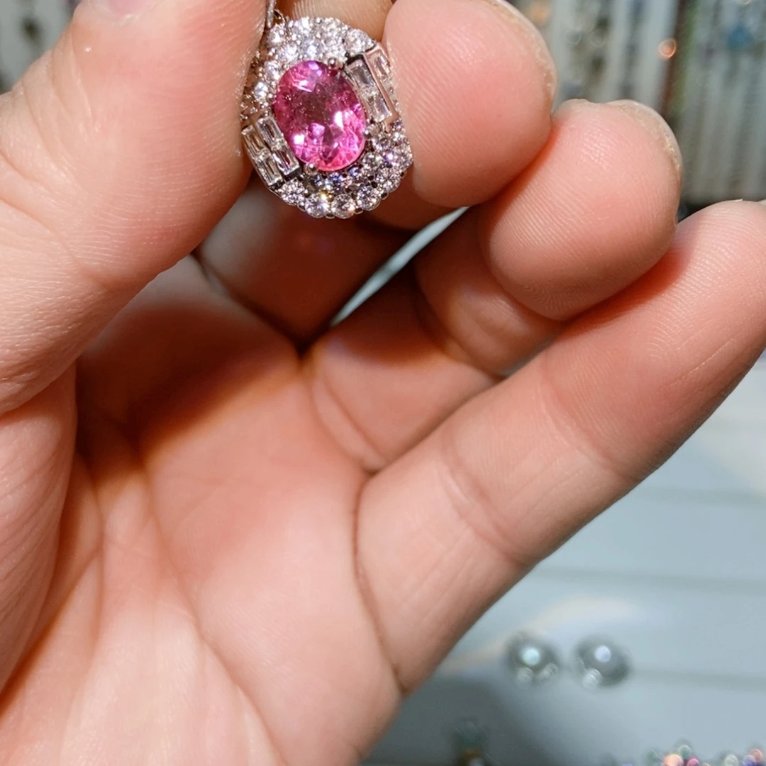 绿水晶戒指银S925镶嵌