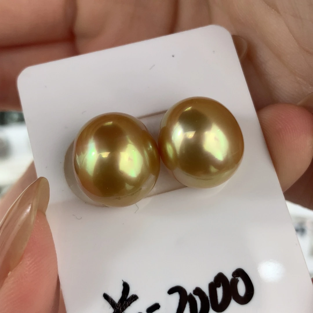 定制海水珍珠未镶嵌裸珠南洋金珠浓金珠11-12mm