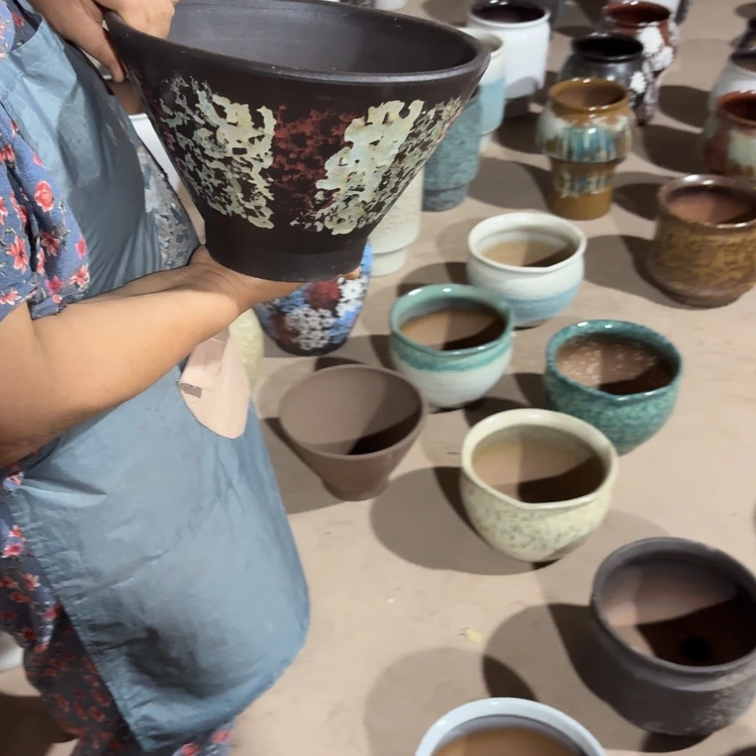 紫砂花盆口28高18