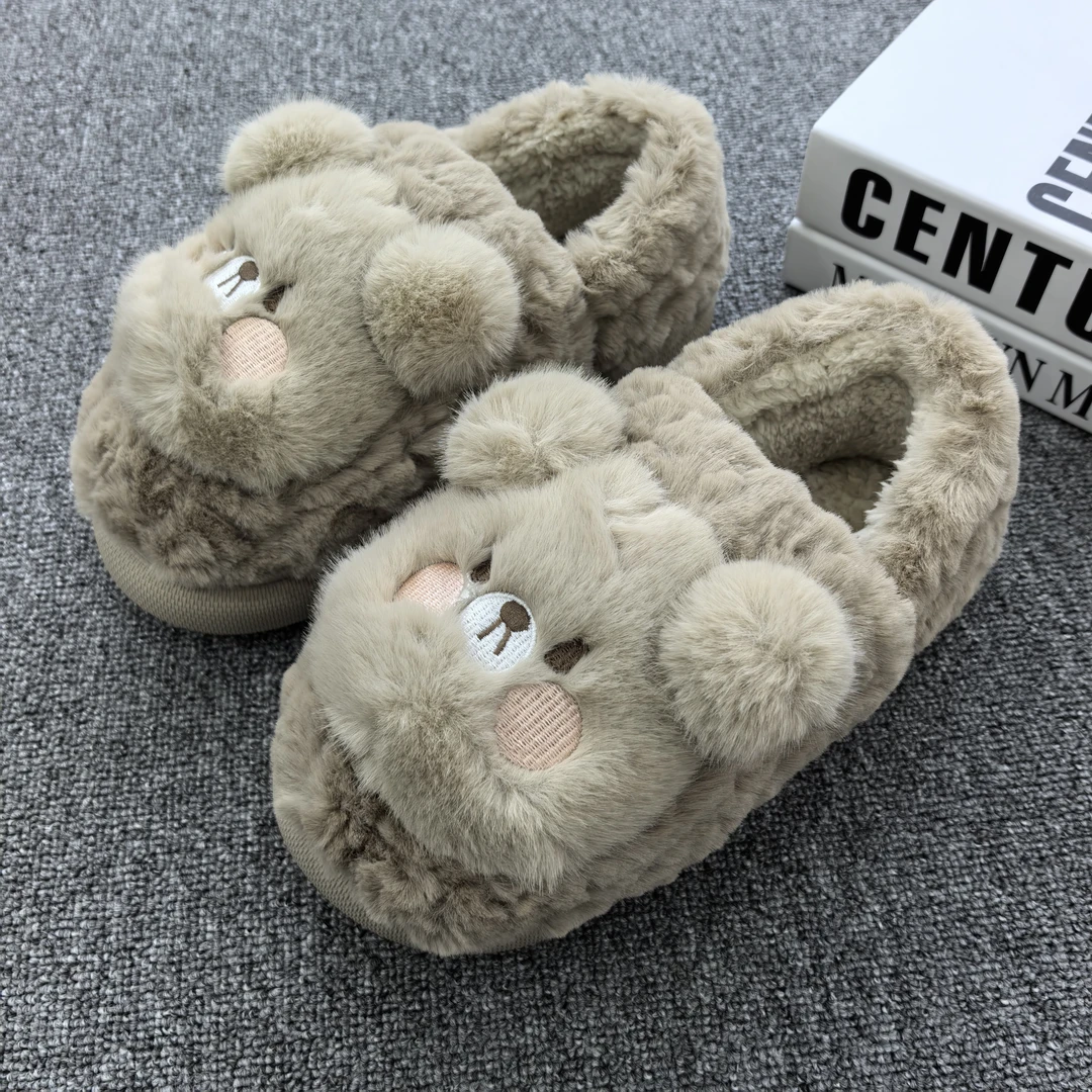 慈踏正品卡通男女情侣包跟棉拖鞋加厚毛毛绒保暖防滑舒适家居冬季