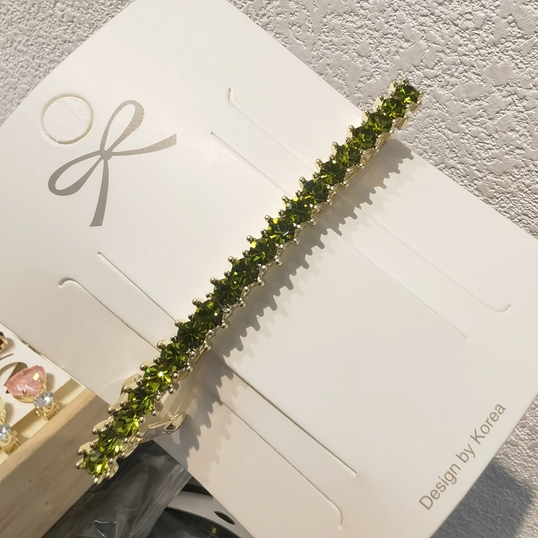 D105绿色闪闪一字弹簧夹