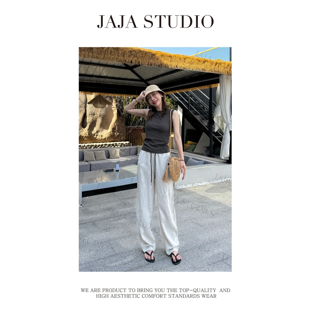 『JAJA佳一』梨形天选~天丝麻皮绳散热小神裤休闲长裤