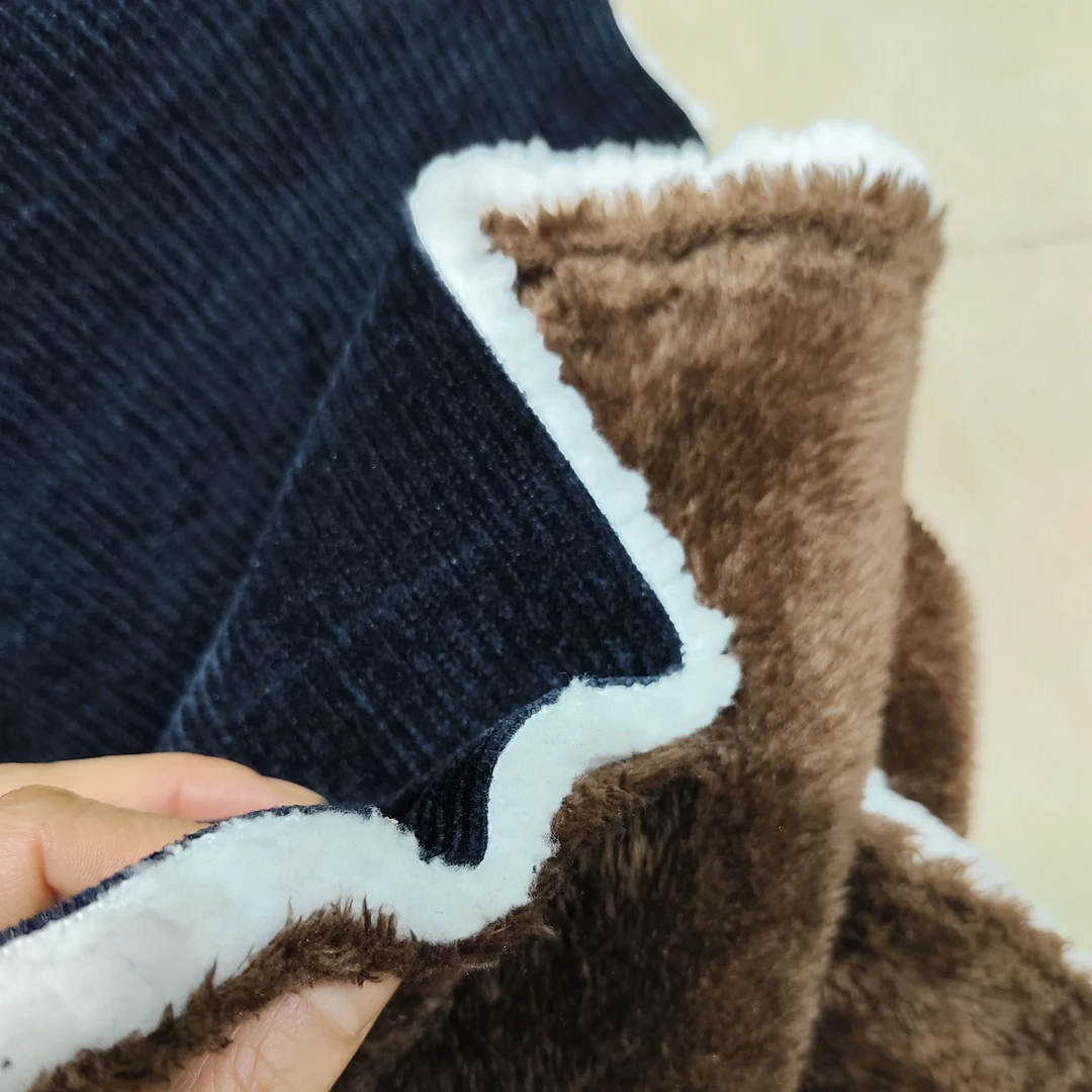 冬季加厚三层复合雪尼尔加绒可做裤子外套马甲套装厚实保暖