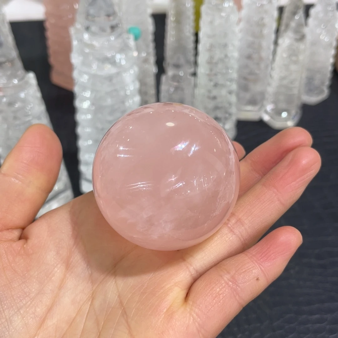 水晶水晶球未镶嵌粉水晶球