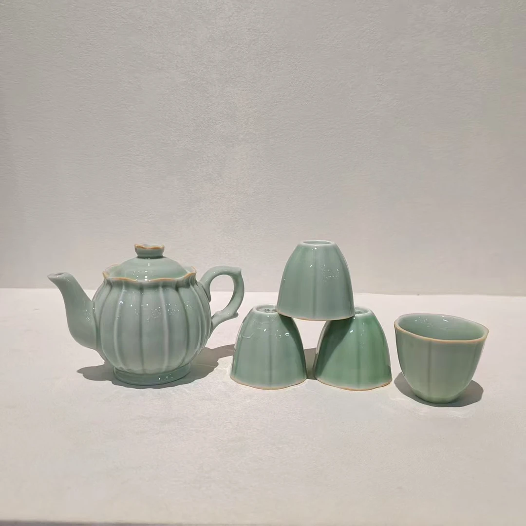 景德镇陶瓷影青一壶四杯茶具