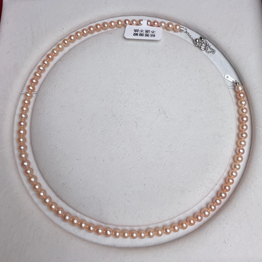 淡水珍珠颈饰银S925镶嵌秦****花5-6mm极光香槟金