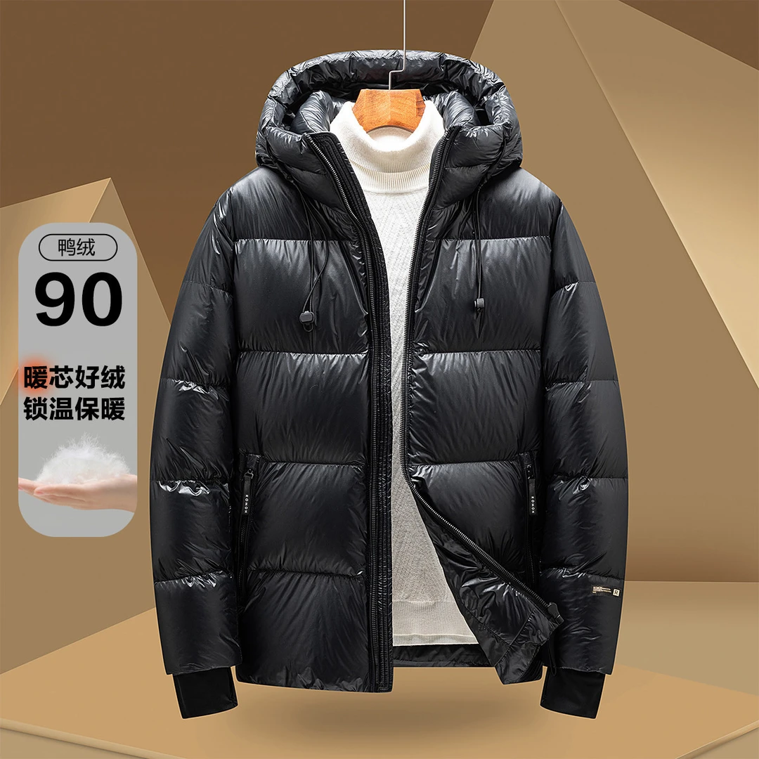 罗蒙冬季90鸭绒保暖锁温男式连帽羽绒服1Z270H8651