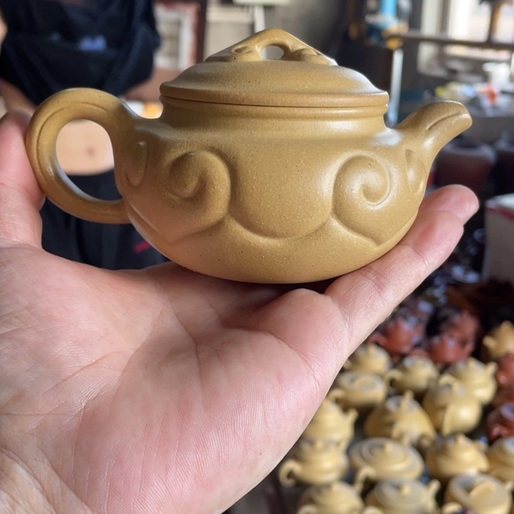 茶壶紫砂仿古如意（本绿（微暇