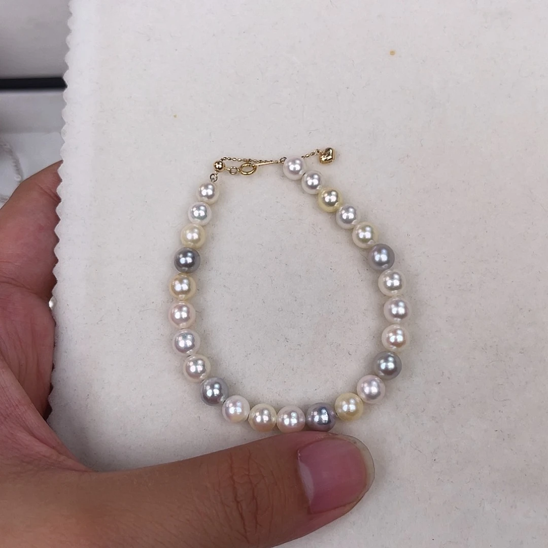 海水珍珠18K金镶嵌手绳