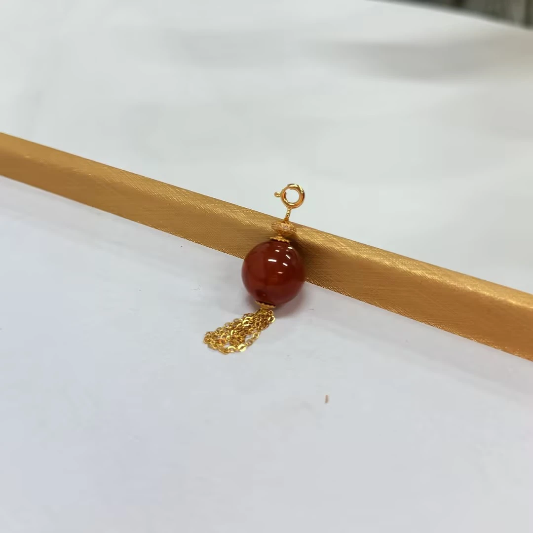 【不二】南红火焰纹18K金DIY吊坠（多样性发）
