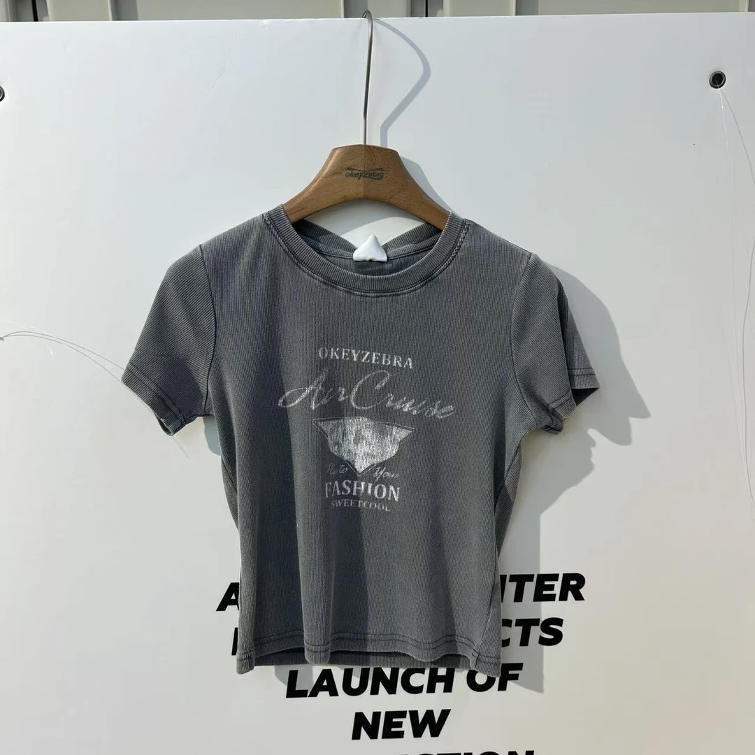 0349  青少年夏季短款T恤  M