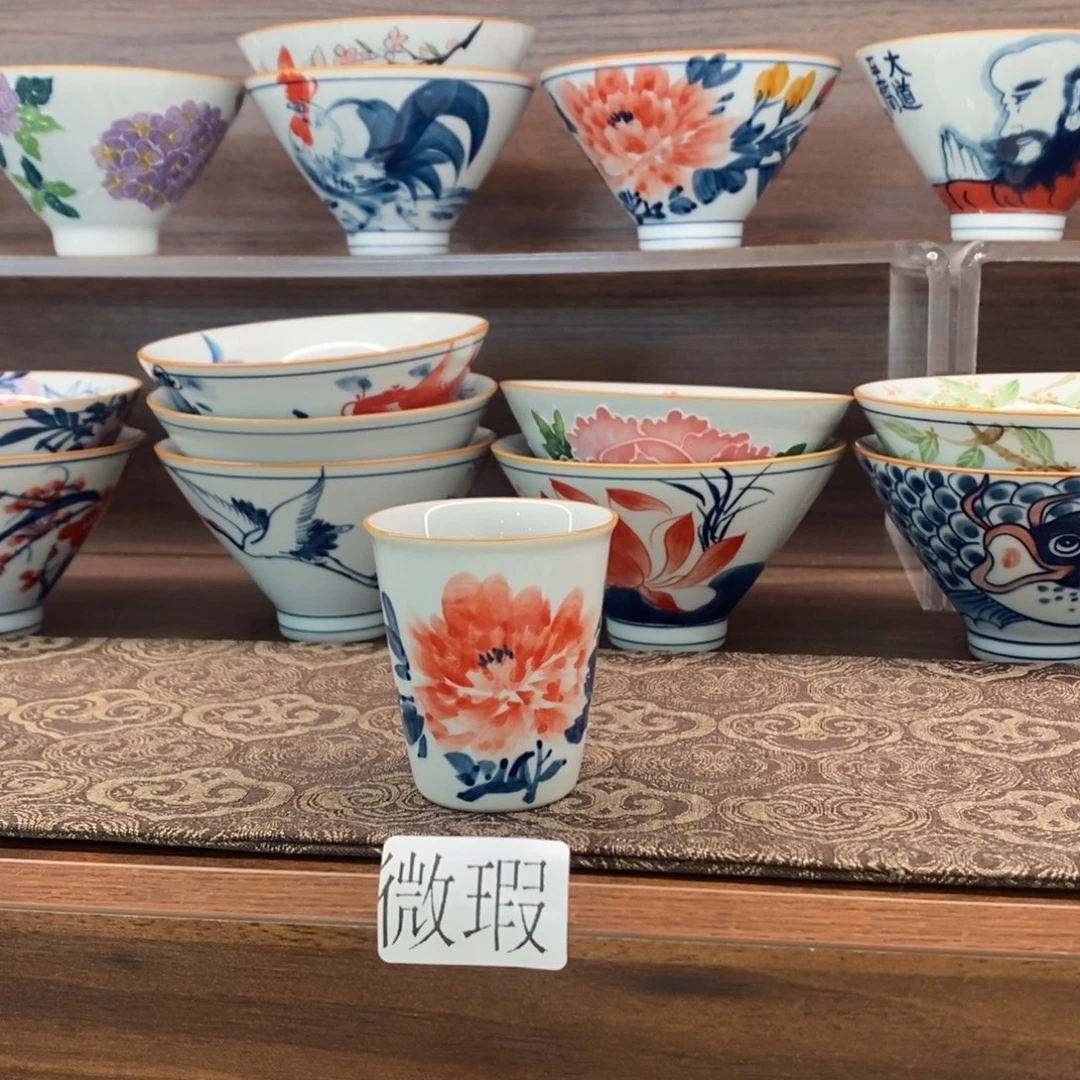 微瑕釉下彩纯手绘手工绘制