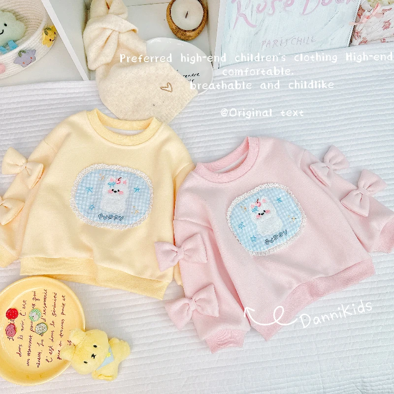 she is rainbow【甜美格子】冬款&女童蝴蝶结加绒卫衣【G-5457】