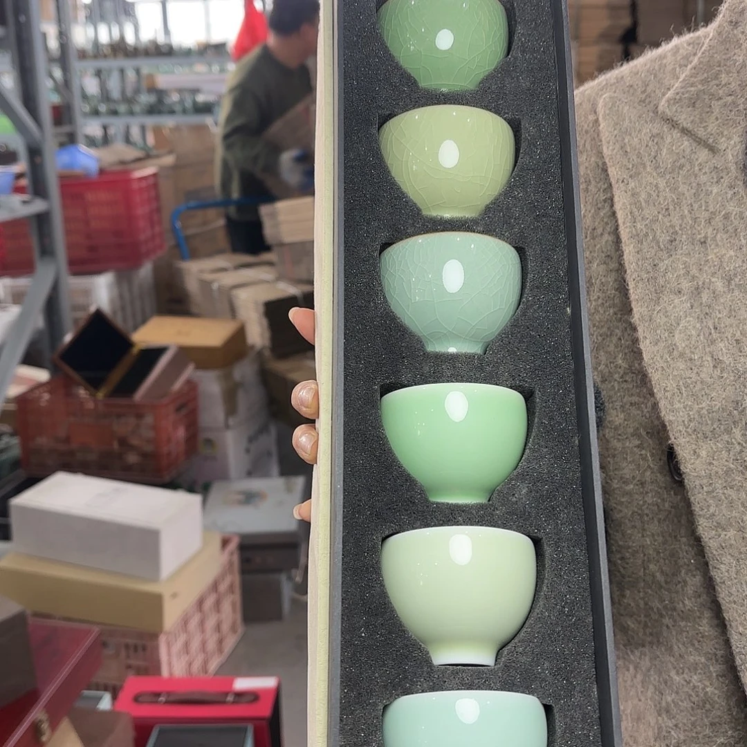 龙泉云间青瓷小米茶器