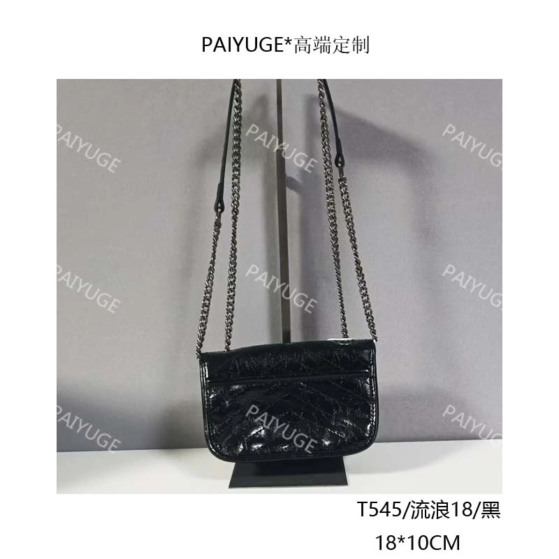 X2091/流浪18/黑色paiyuge高端订制百搭女士手提单肩斜挎包 2050