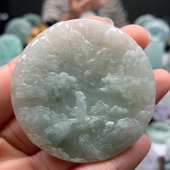 翡翠未镶嵌颈饰山水福利