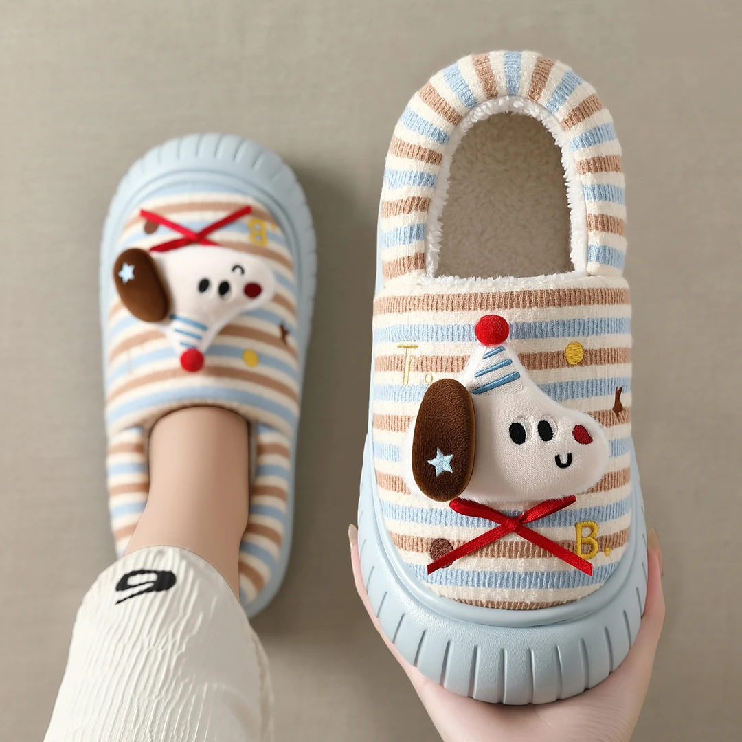 猫力女款棉拖鞋包后跟冬季可爱2025新款室内家居毛绒保暖儿童棉拖