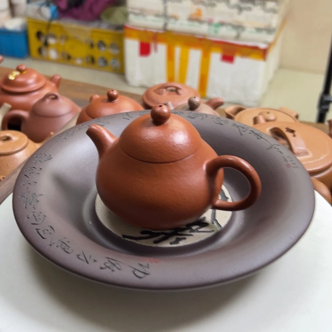 紫砂茶壶朱泥梨形150