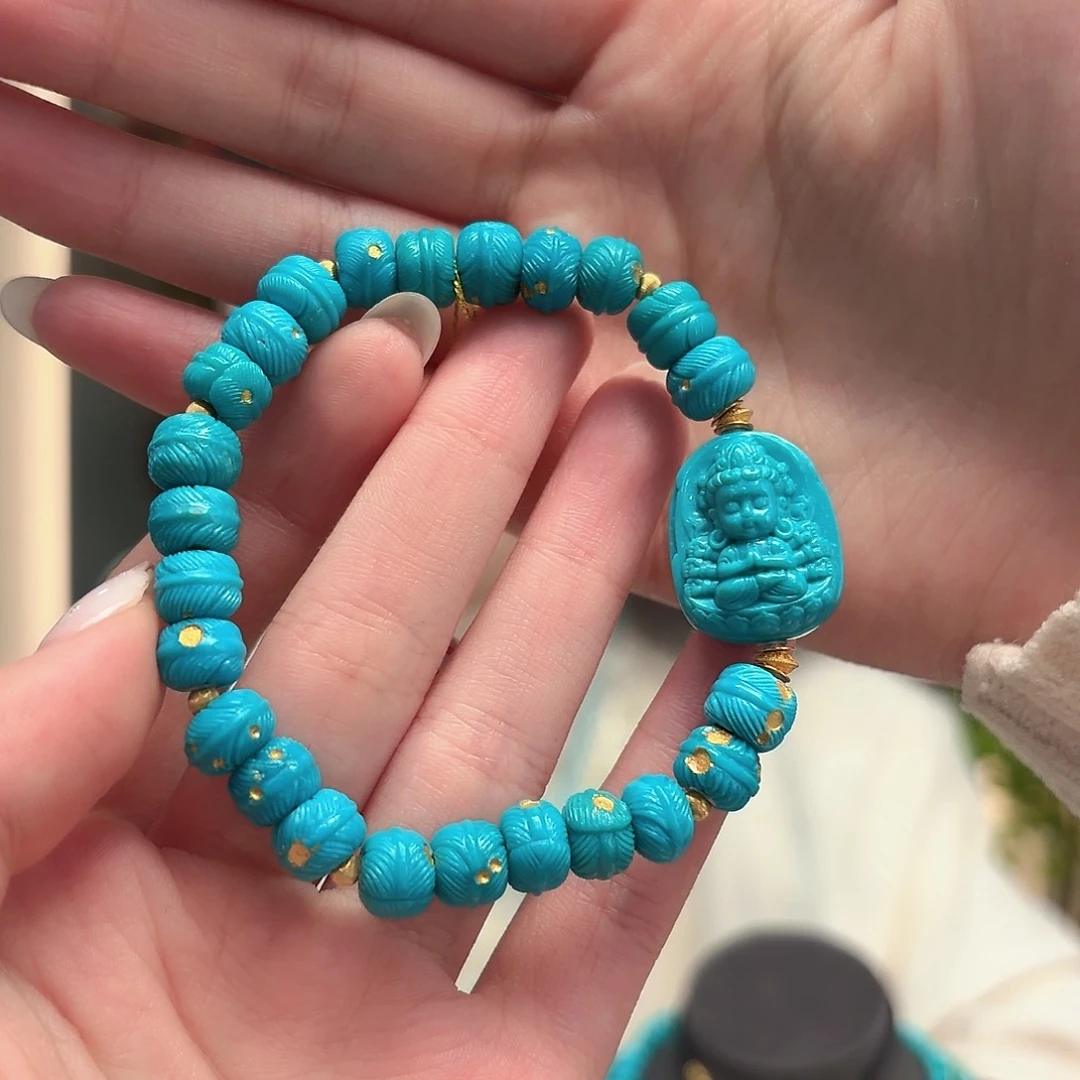 绿松石18K金镶嵌颈饰