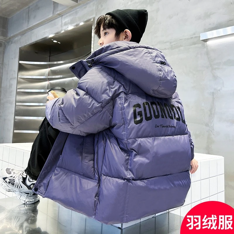 巴拉开门男童冬季羽绒服2025新款冬装短款棉服外套中大儿三防男童