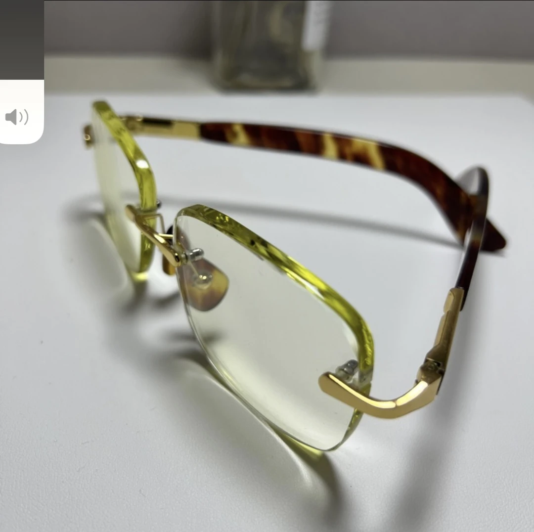 天然石头镜竹叶青帝王绿石头眼镜男女通用高清护目养目清凉天然框