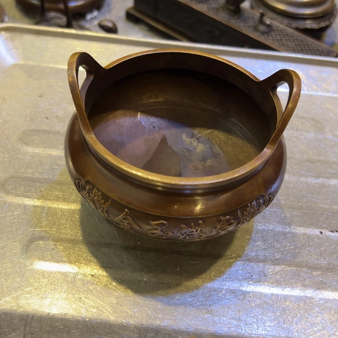 早***光黄铜摆件，文房摆件工艺品