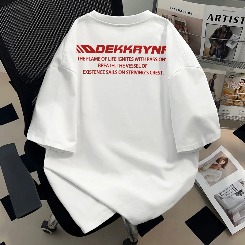 jtrt潮牌美式复古字母简约夏季纯棉短袖t恤男女同款宽松圆领上衣