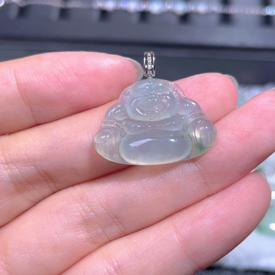 颈饰18K金镶嵌翡翠翡翠