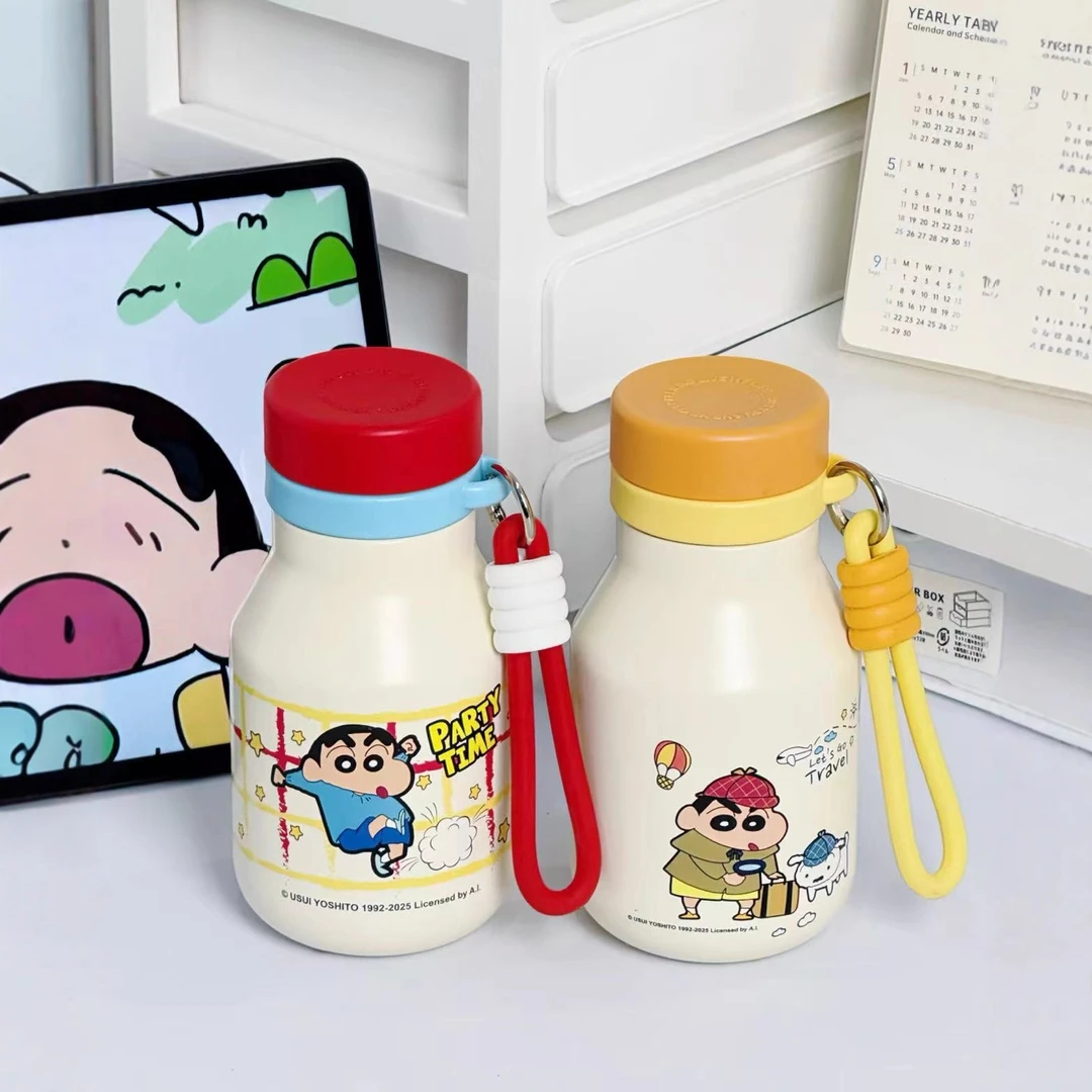蜡笔小新儿童保温杯高颜值小学生水杯2025新款杯子双饮保冷吸管杯