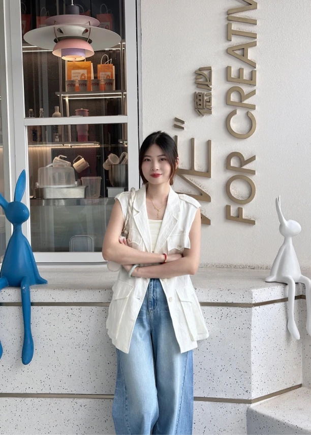 ANNEFLY上衣｜『鑫鑫专属』亚麻工装百搭简约气质马甲1043