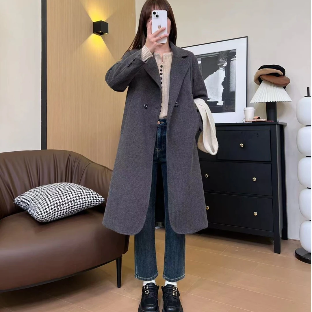秋季新款韩版休闲时尚洋气保暖加棉加厚大衣-86533