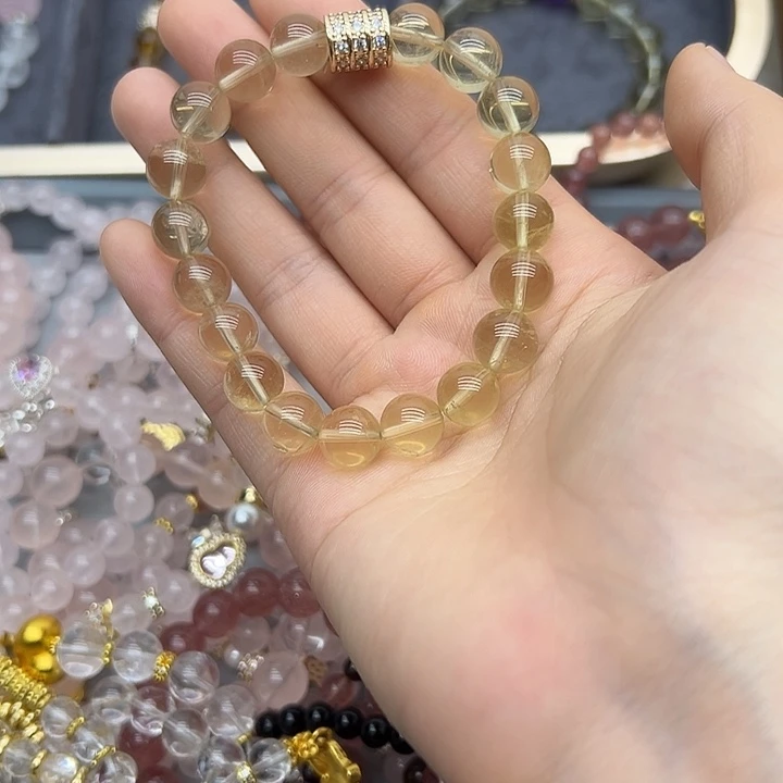 合金手链水晶轻奢黄水晶手链