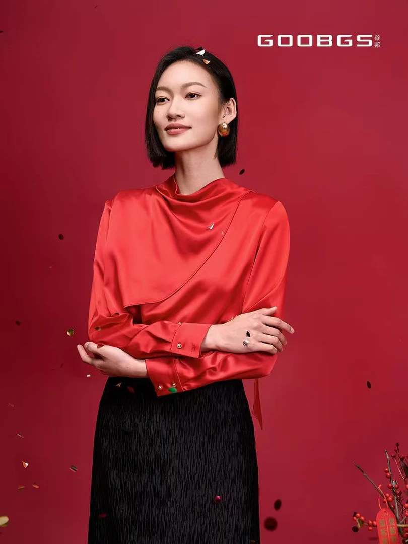 原创飘带荡领设计长袖衬衫女气质上衣