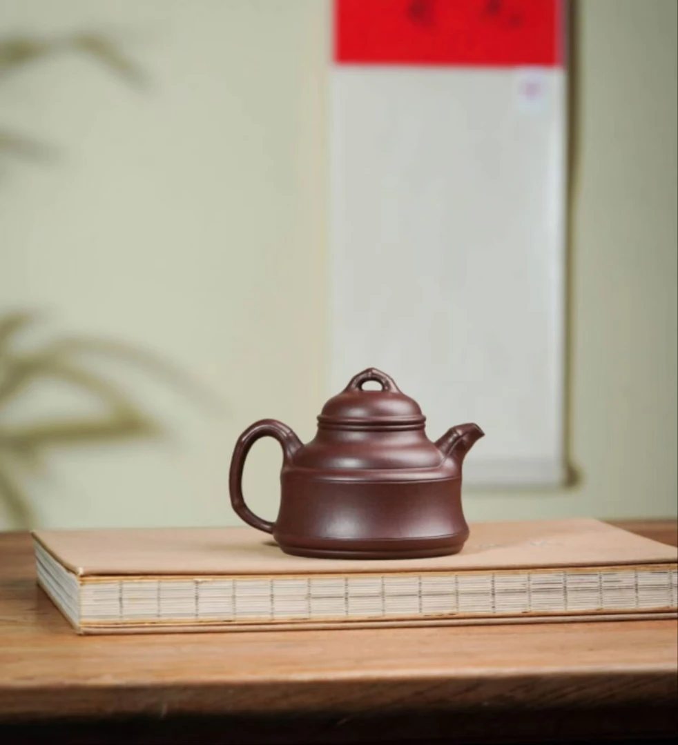 280cc老紫泥竹鼎牛盖莲子壶紫砂茶壶泡茶壶茶具紫砂壶