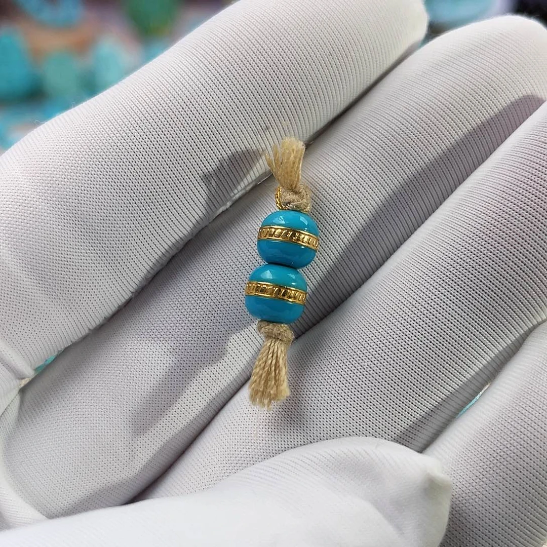 绿松石珠宝奇石18K金镶嵌