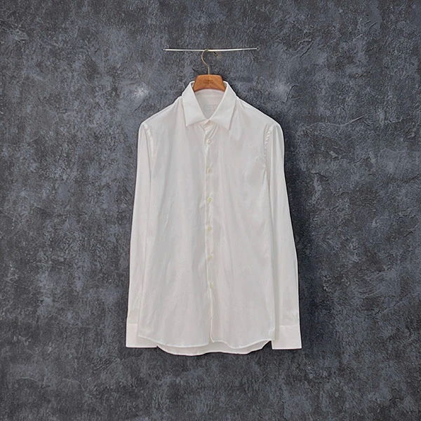 PRADA普拉达纽扣翻领简约男商务休闲长袖衬衫衬衣UCM608F62F0009