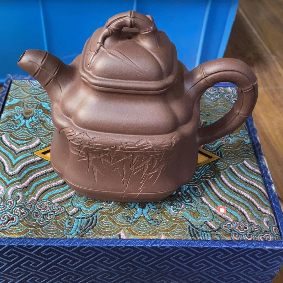 茶壶紫砂白11 四方竹鼎