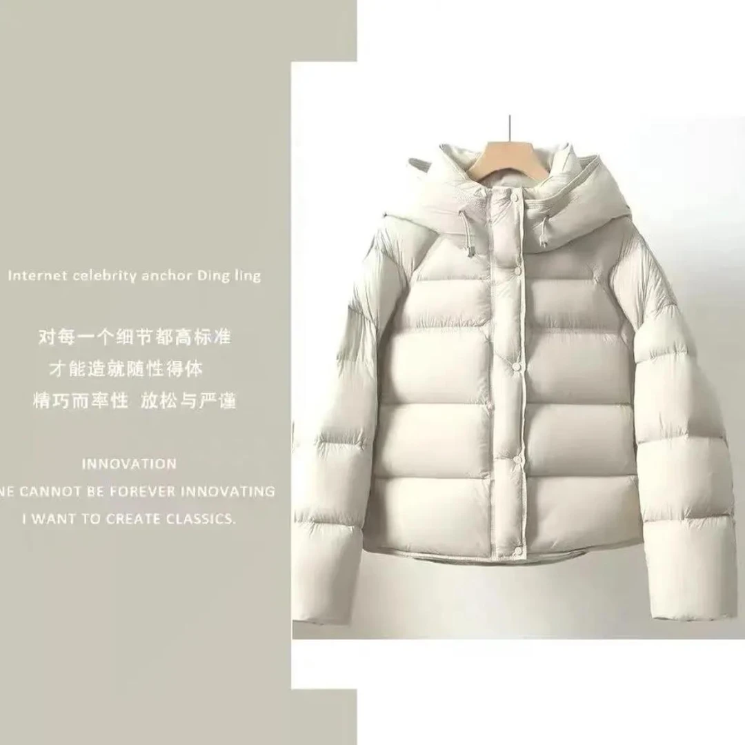 【Lu露款五格充绒200+】云朵泡芙短款连帽保暖羽绒棉服服kk秋冬