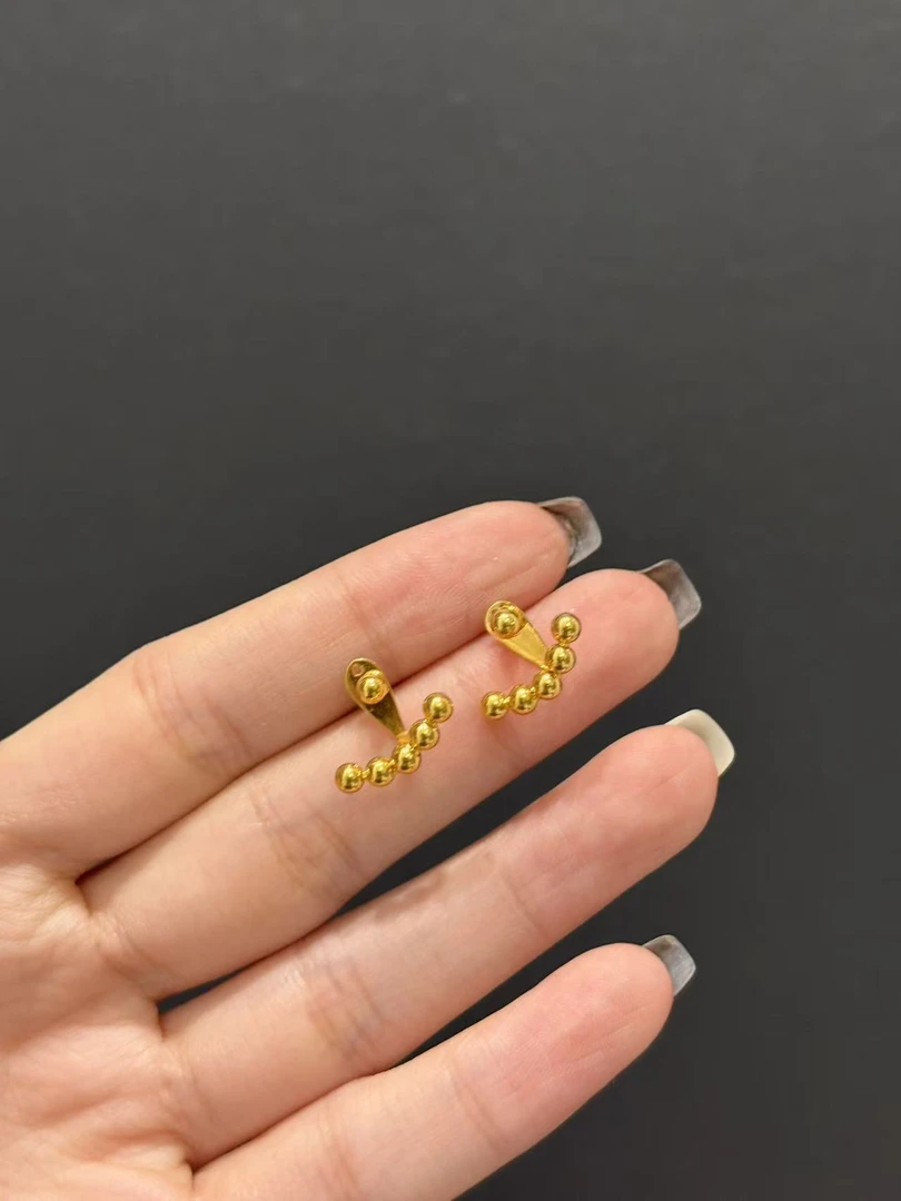 【小鹏黄金】足金999一款两戴珠珠耳饰2.57