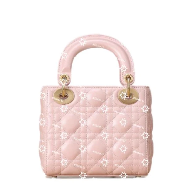 【丽姐】三格戴妃黑/白/粉色轻奢豪华时尚潮流女士单肩百搭斜挎包