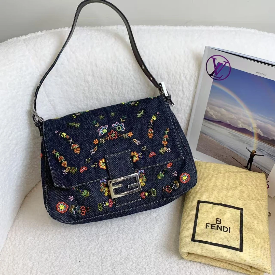 99新 FENDI/芬迪 壹臻/牛仔串珠中古款大法棍 59401642
