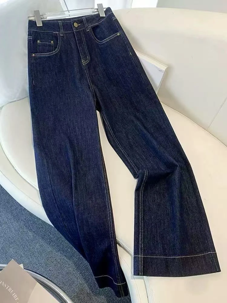 9030韩版牛仔裤显瘦直筒阔腿裤宽松百搭休闲裤