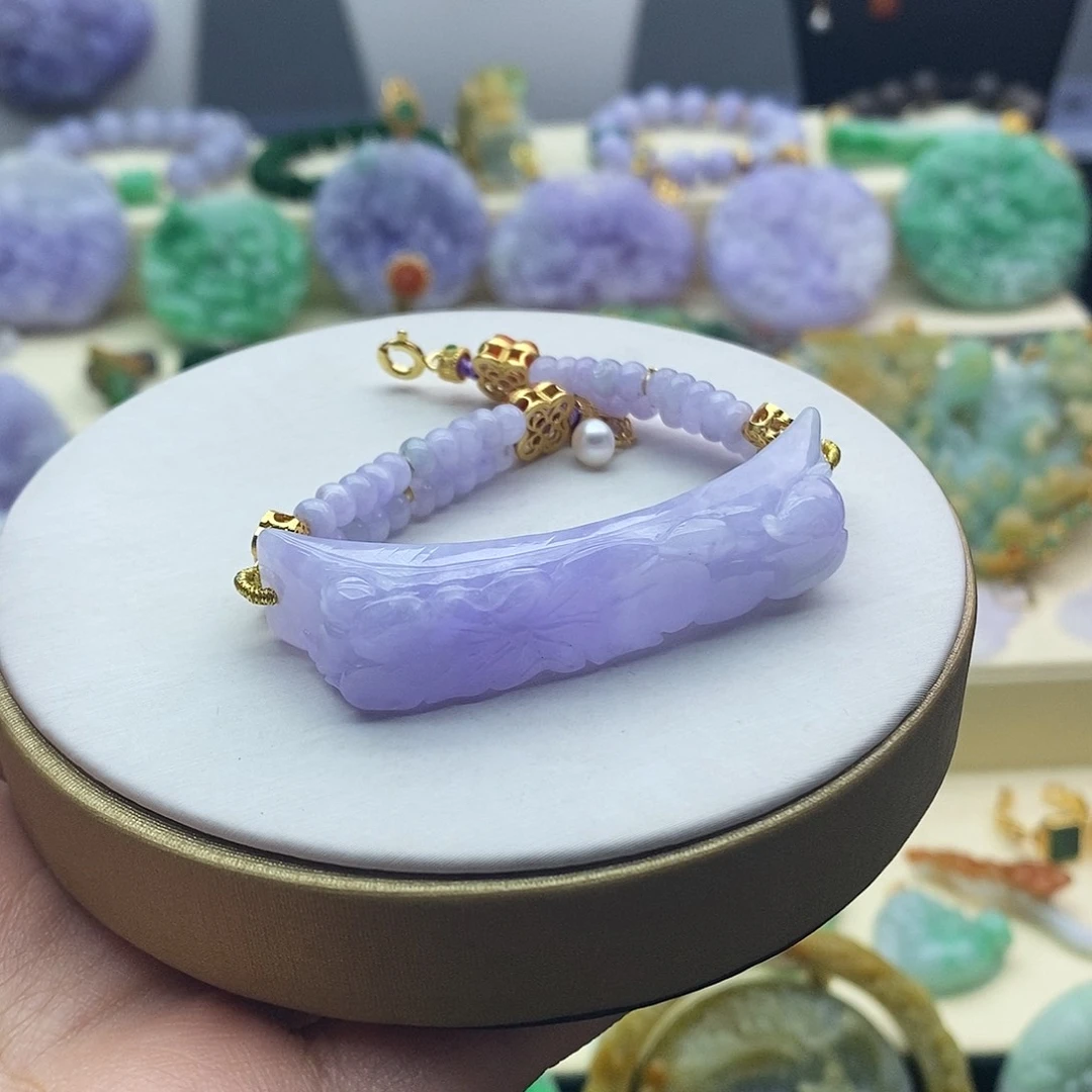 翡翠未镶嵌手镯手牌