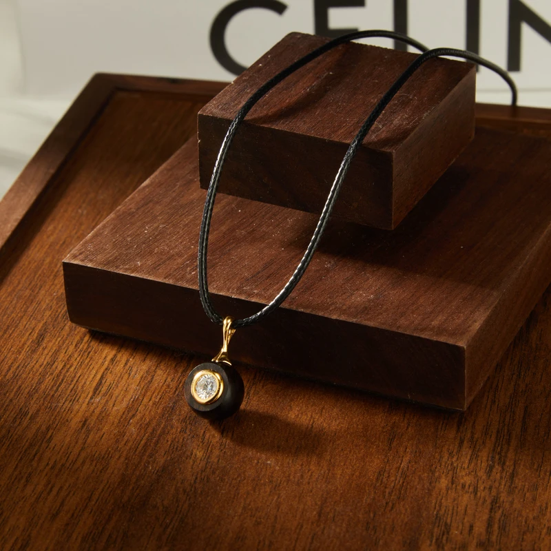 坠链均925银 梁雅帝新品【檀木龙眼】设计款时尚百搭纯银项链