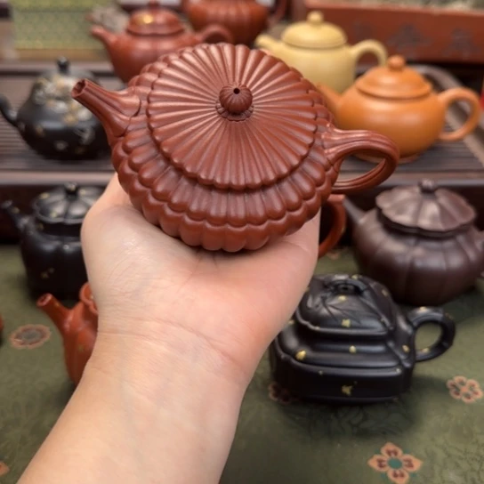 2***)紫砂茶壶萦纡朱泥孙博同款