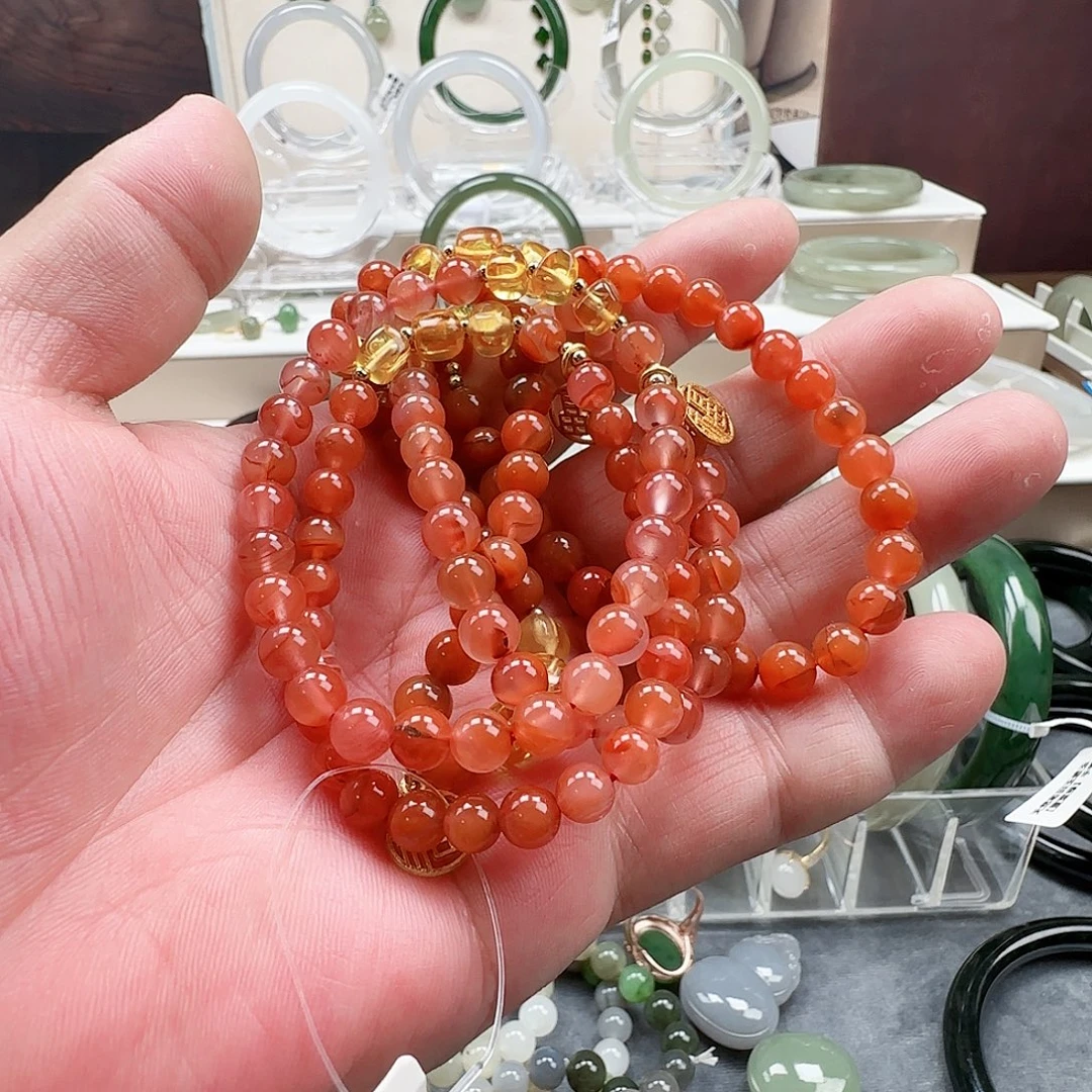 南红玛瑙未镶嵌手链