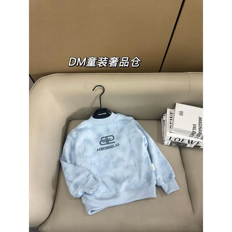 【B家限定】潮牌刺绣男童中领加绒保暖卫衣