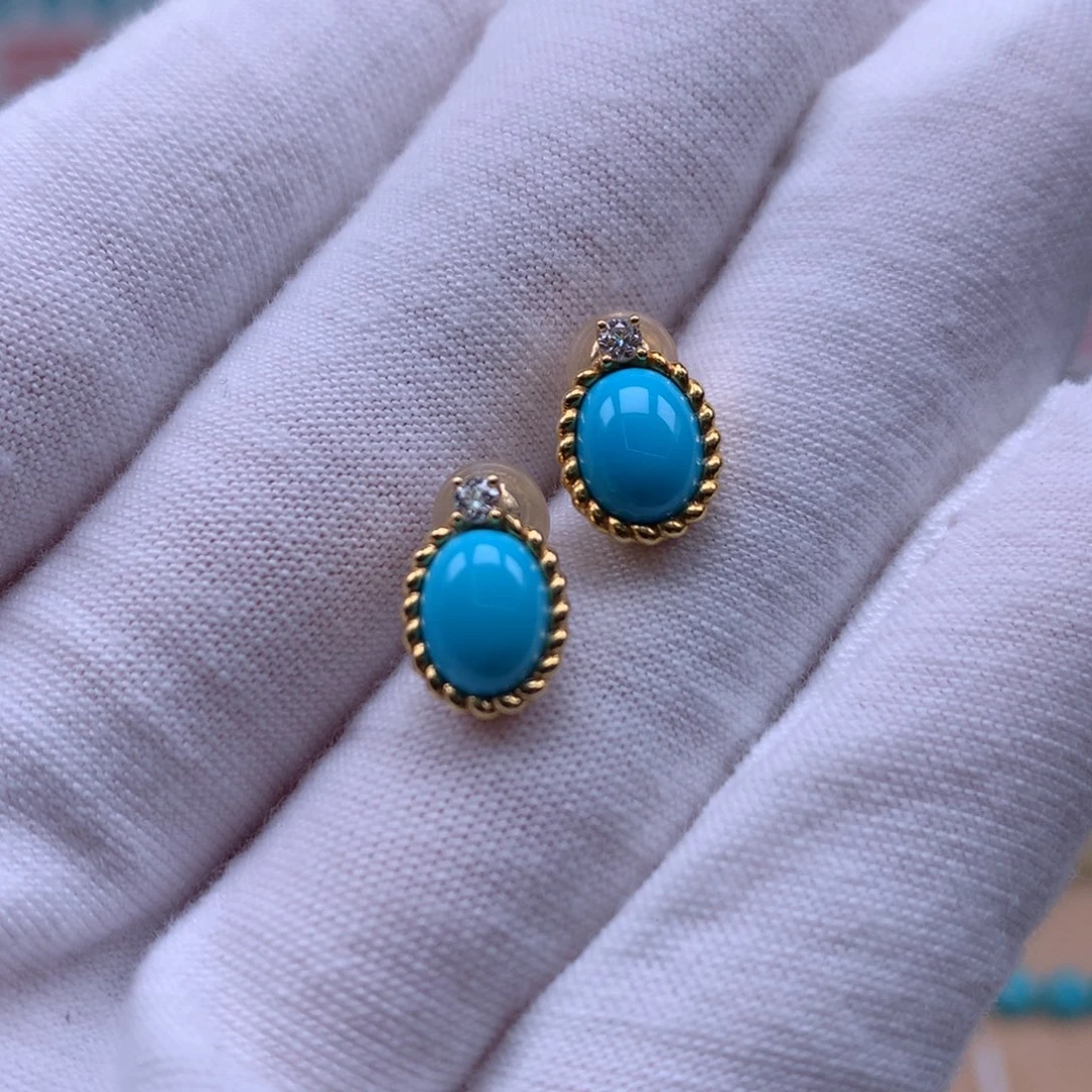 18K金镶嵌绿松石珠宝奇石