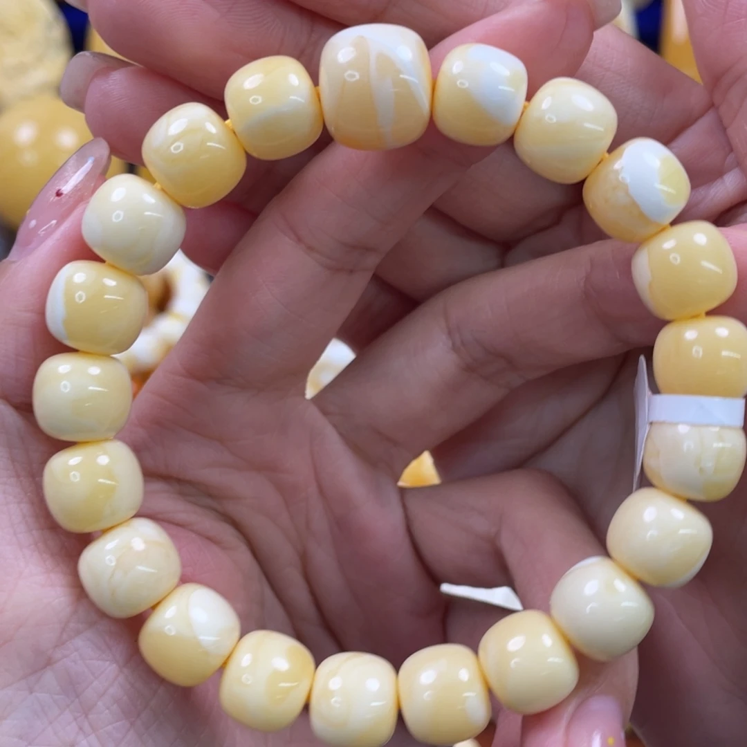 蜜蜡未镶嵌裸石琥珀蜜蜡手串卡11mm